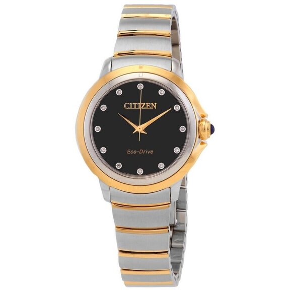 NWT Authentic Citizen Ceci Diamond Black Dial Two-Tone Women's Watch - Picture 1 of 3